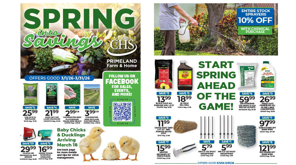 CHS Primeland Spring in Savings Sale