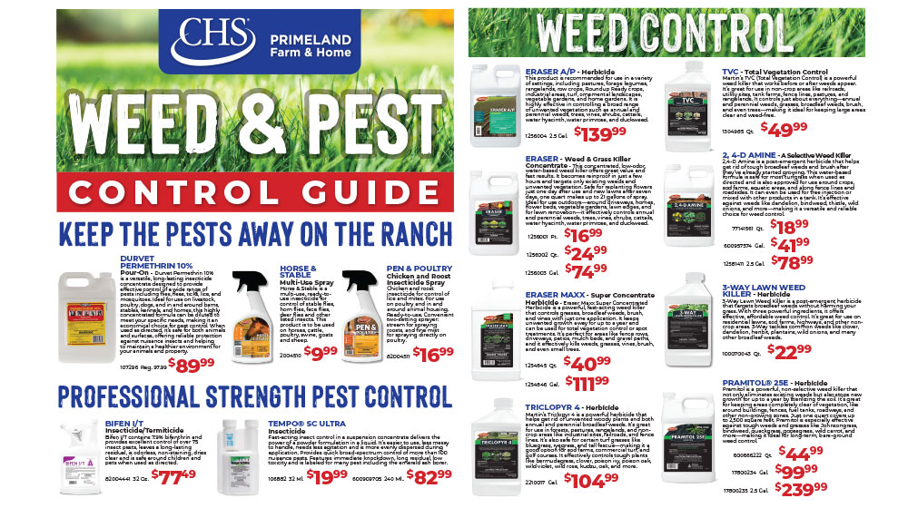 CHS Primeland Weed and Pest control guide.